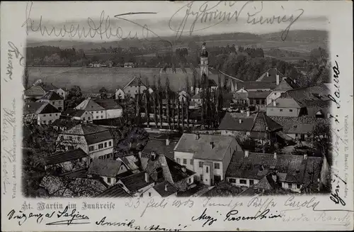 Ak St. Martin im Innkreis Oberösterreich, Gesamtansicht, Kirche