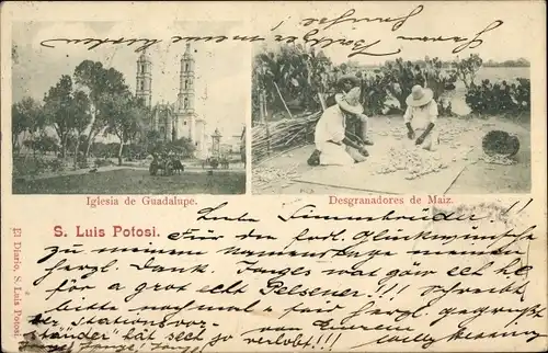 Ak San Luis Potosí Mexico, Iglesia de Guadalupe, Desgranadores de Maiz