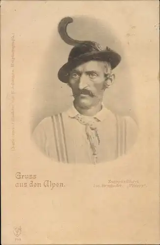 Ak Zugspitzführer Jos. Berghofer, Pitzner, Portrait