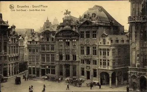 Ak Bruxelles Brüssel, La Grand'Place, Cote Sud-Ouest