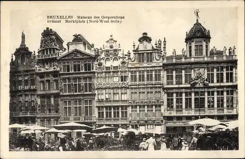 Ak Bruxelles Brüssel, Maisons des Corporations, Marktplatz