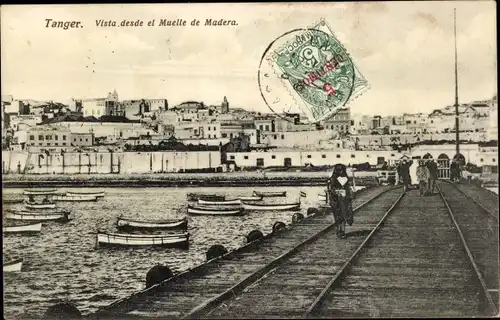 Ak Tanger Marokko, Vista desde el Muelle de Madera