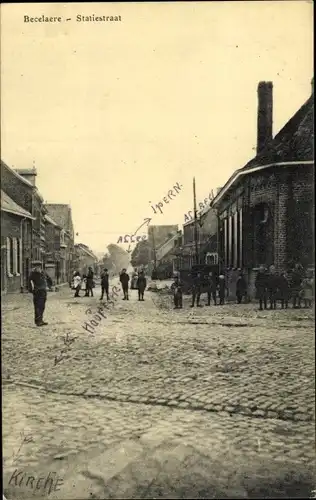 Ak Becelaere Zonnebeke Zonnebecke Westflandern, Statiestraat
