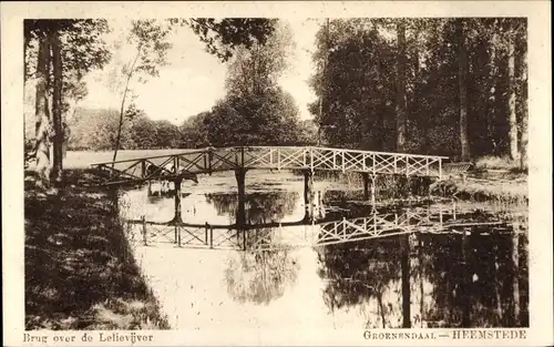 Ak Heemstede Nordholland, Groenendaal, Brug over de Lelievijver