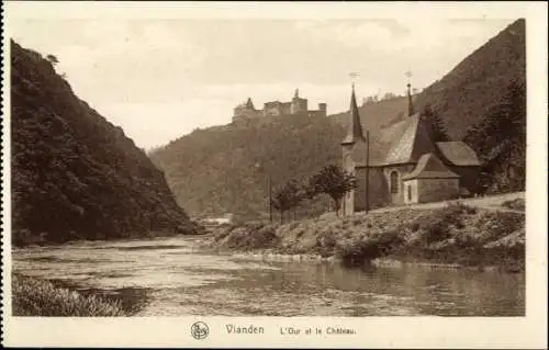 Ak Vianden Luxemburg, L'Our et le Chateau