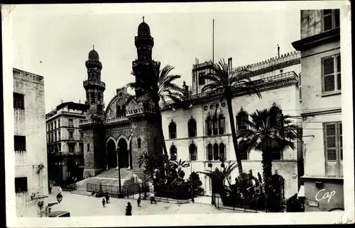 Ak Algier Alger Algerien, Facade de la Cathedrale et le Palais du Gouverneur