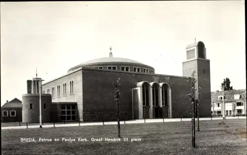 Ak Breda Nordbrabant Niederlande, Petrus en Paulus Kerk, Graaf Hendrik III plein