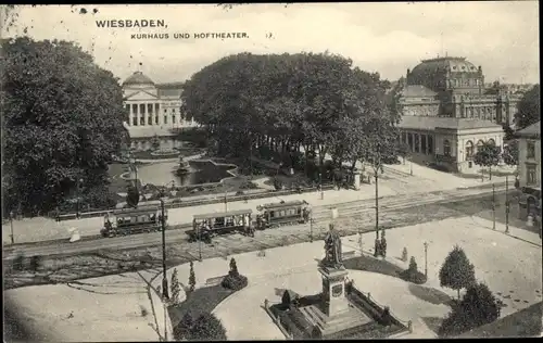 Ak Wiesbaden in Hessen, Kurhaus und Hoftheater