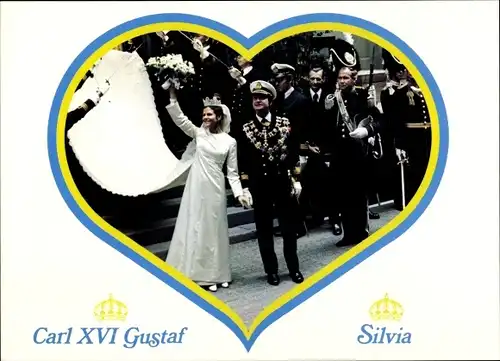 Ak König Carl XVI Gustav von Schweden, Hochzeit mit Silvia