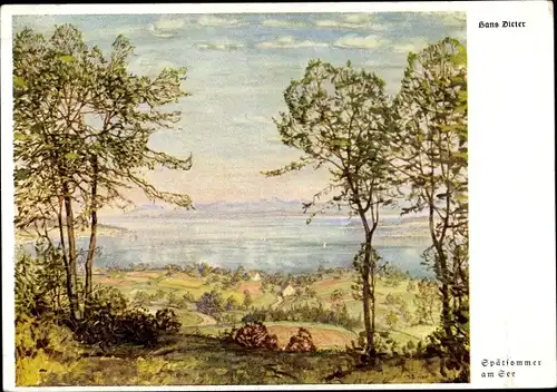 Künstler Ak Dieter, Hans, Spätsommer am See