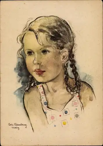 Künstler Ak Oldenburg Wittig, Lotte, Mädchenportrait