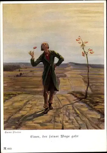 Künstler Ak Dieter, Hans, Einer der seiner Wege geht