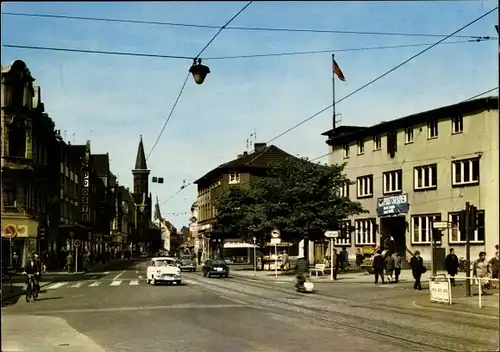 Ak Wattenscheid Bochum Ruhrgebiet, Hochstraße, Oberleitungen, Straßenbahnschienen