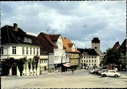 Ak Schöningen am Elm, Markt, Fahrzeuge, Turm