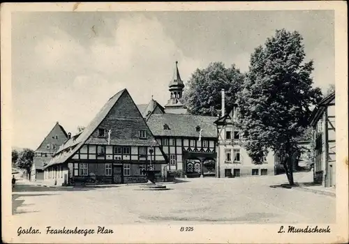 Ak Goslar am Harz, Frankenberger Plan, Fachwerkhäuser, Kirchturm