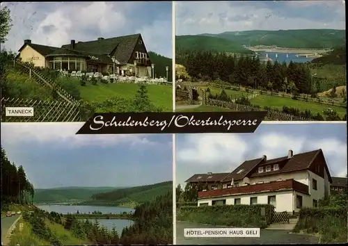 Ak Schulenberg Clausthal Zellerfeld im Oberharz, Okertalsperre, Hotel Gaststätte Tanneck, Haus Geli
