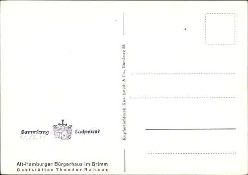 Ak Hamburg Altstadt, Alt-Hamburger Bürgerhaus Grimm, Der Festsaal, Kronleuchter, Sammlung Lachmund