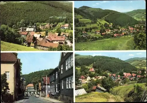 Ak Schönbrunn Schleusegrund im Thüringer Wald, Panorama, Straßenpartie