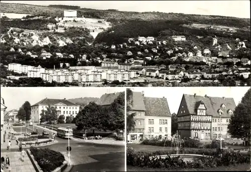 Ak Bad Frankenhausen am Kyffhäuser Thüringen, Blick von der Hainleite, Anger, Springbrunnen