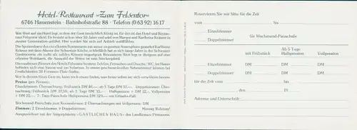 Klapp Ak Hauenstein in der Pfalz, Hotel zum Felsentor, 50 Jahre, Speisesaal, Kronleuchter