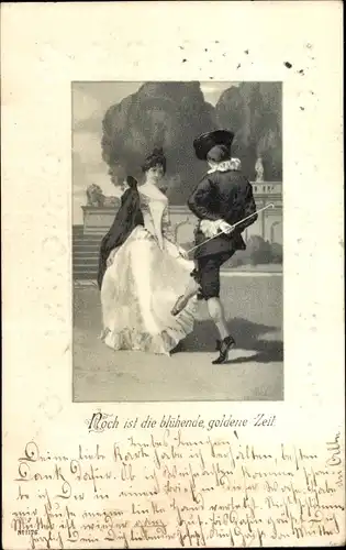 Litho Noch ist die blühende, goldene Zeit, Liebespaar
