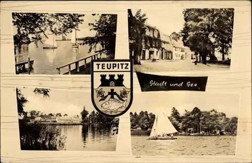 Wappen Ak Teupitz in Brandenburg, Stadt und See