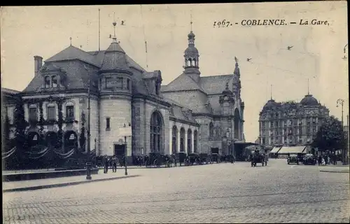 Ak Koblenz am Rhein, Coblence, La Gare