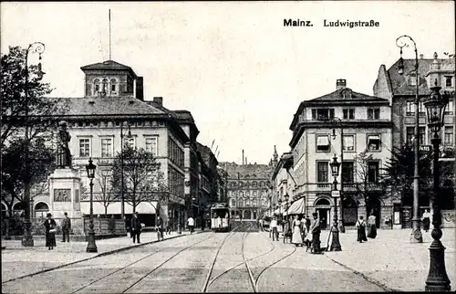 Ak Mainz in Rheinland Pfalz, Ludwigstraße, Straßenbahn