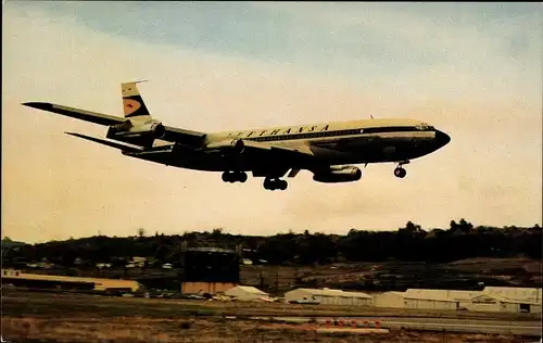 Ak Passagierflugzeug, Lufthansa German Airlines, Boeing 707-330C, D-ABUA Europa