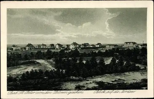 Ak Nordseebad Sankt Peter Ording, Bad von den Dünen gesehen, Blick auf die Nordsee