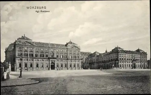 Ak Würzburg am Main Unterfranken, Kgl. Residenz, Außenansicht