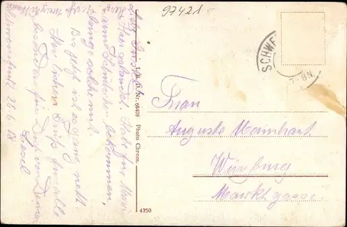 Ak Schweinfurt in Unterfranken Bayern, Mainpartie, Panorama