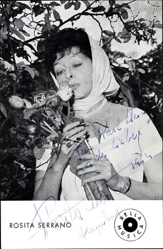 Ak Schauspielerin und Sängerin Rosita Serrano, Portrait mit Rosen