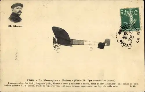 Ak Aviation, L'Aviateur Molon, Le Monoplan Bleriot XI