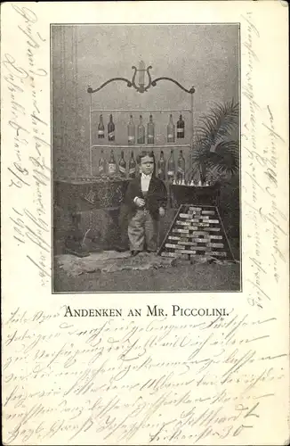 Ak Andenken an Mr. Piccolini, Lilliputaner