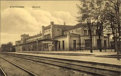 Ak Tschernyschewskoje Eydtkuhnen Ostpreußen, Bahnhof Gleisseite