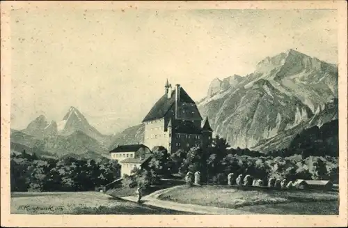 Künstler Ak Kulstrunk, Franz, Salzburg in Österreich, Schloss Goldenstein