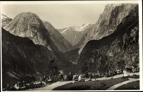 Ak Stalheim Norwegen, Hotel, Aussicht ins Nærødal