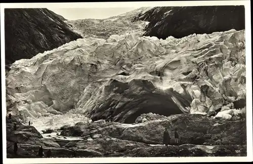 Ak Brixdalsbreen Norwegen, Olden i Nordfjord, Gletscher, Felsen, Nordkap