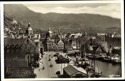 Ak Bergen Norwegen, deutsche Brücken