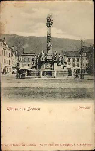 Ak Leoben Steiermark, Pestsäule