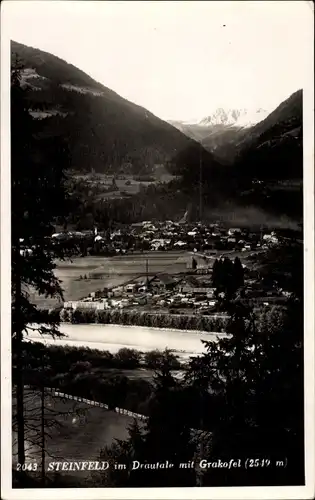 Ak Steinfeld Kärnten, Blick ins Drautal mit Grakofel