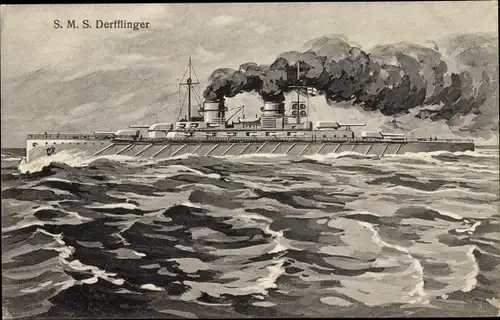 Ak Deutsches Kriegsschiff, SMS Derfflinger, Kaiserliche Marine