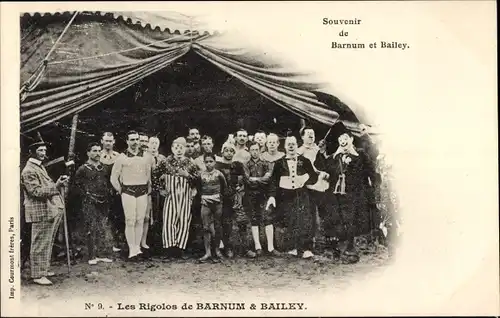 Ak Les Rigolos de Barnum et Bailey, Zirkusartisten, Clowns