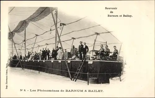Ak Souvenir de Barnum et Bailey, Les Phenomenes, Zirkus