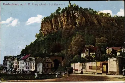 Ak Děčín Tetschen Bodenbach Elbe Reg. Aussig, Bergschloss Schäferwand