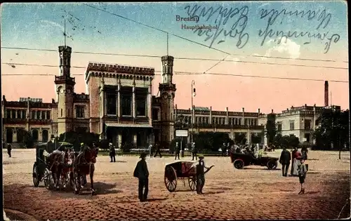 Ak Wrocław Breslau Schlesien, Hauptbahnhof