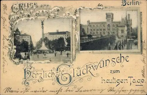 Ak Berlin Mitte, am Mühlendamm, Monument