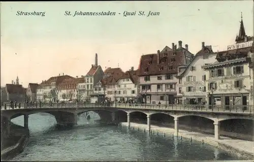Ak Strasbourg Straßburg Elsass Bas Rhin, St. Johannesstaden