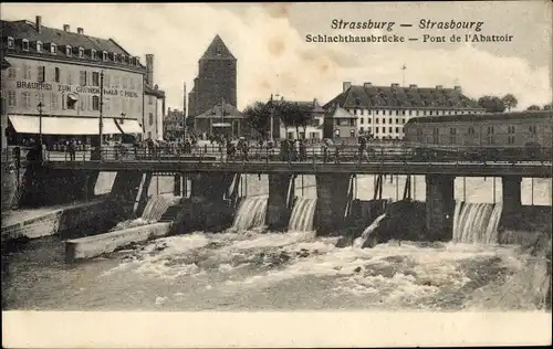Ak Strasbourg Straßburg Elsass Bas Rhin, Schlachthausbrücke